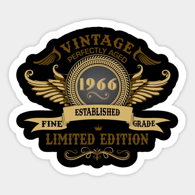 Vintage Perfectly Aged 1966 Limited Edition Sticker by Diannas